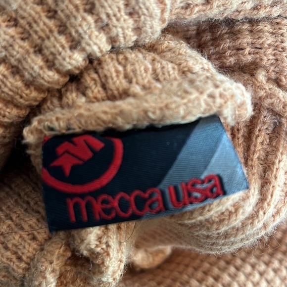 Mecca USA Hat Vintage One Size Ribbed 109% Acrylic Tan - Picture 5 of 7